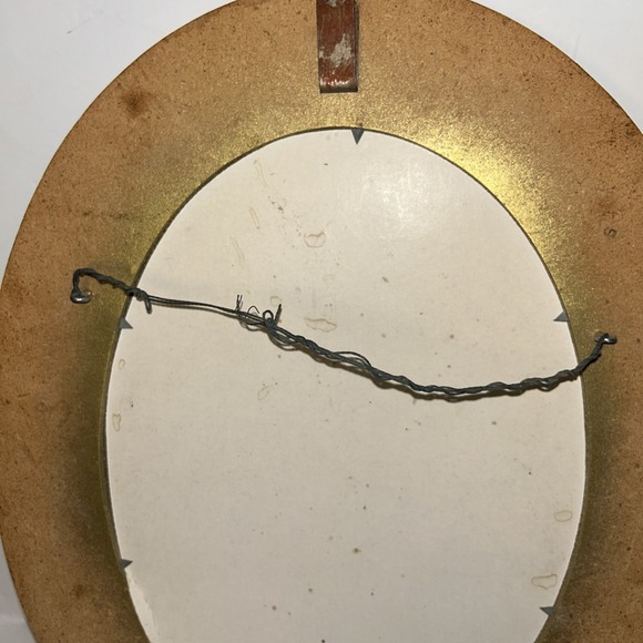 Vintage 15" X 12" Black Oval Mirror With Gold Trim - Marketeers, INC Made USA - Picture 7 of 7